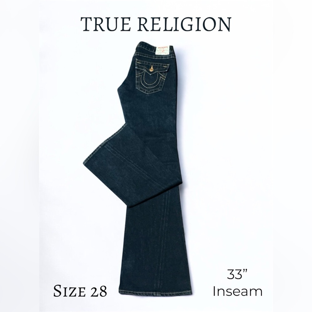 True Religion Joey Flare Jeans with Unique Embroidery Women’s Size 28